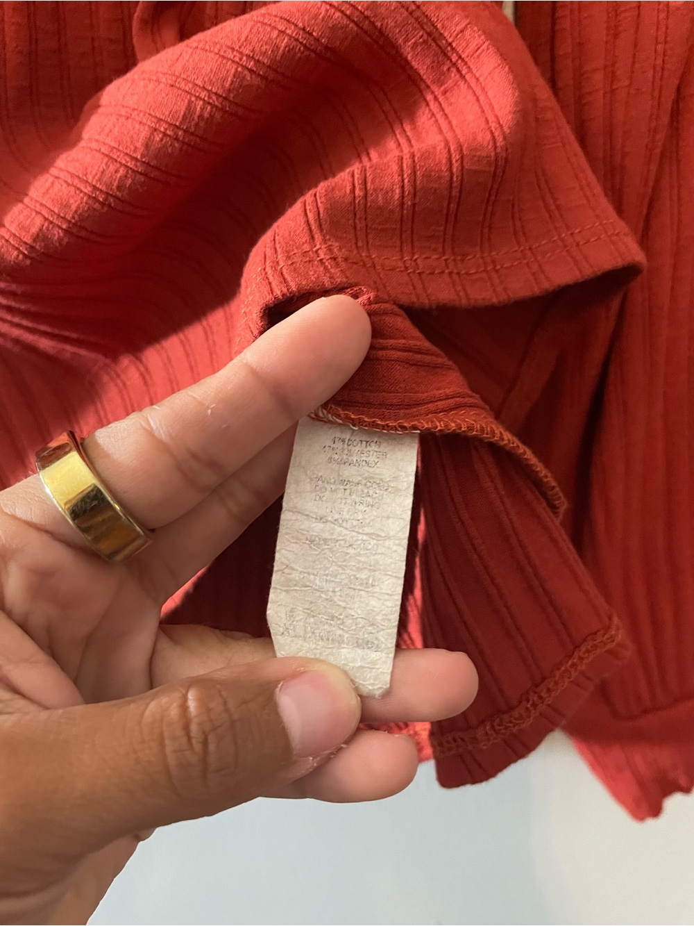 Bohme Ribbed Button-Back Mock Neck Top - Rust - Picture 3 of 5